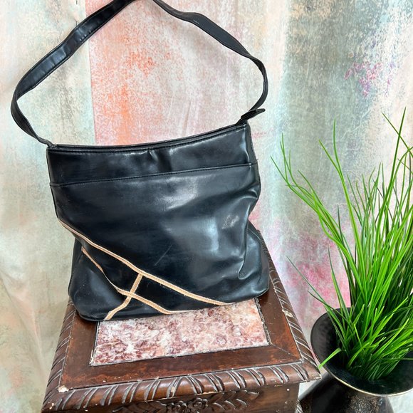 VTG📌 90s One Straps Shoulder Bag with two Outside Pockets - Picture 3 of 15